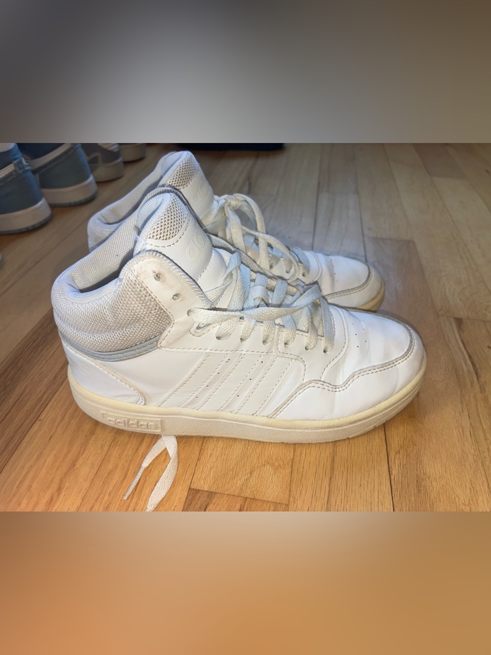 Adidas White High-Top Lace-Up Sneakers